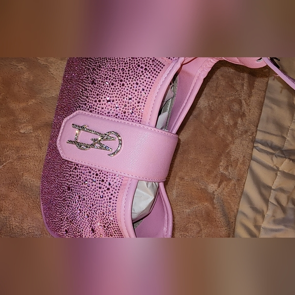 Fondant Pink Shoulder Steve Madden Bedazzled Purse - Picture 3 of 11